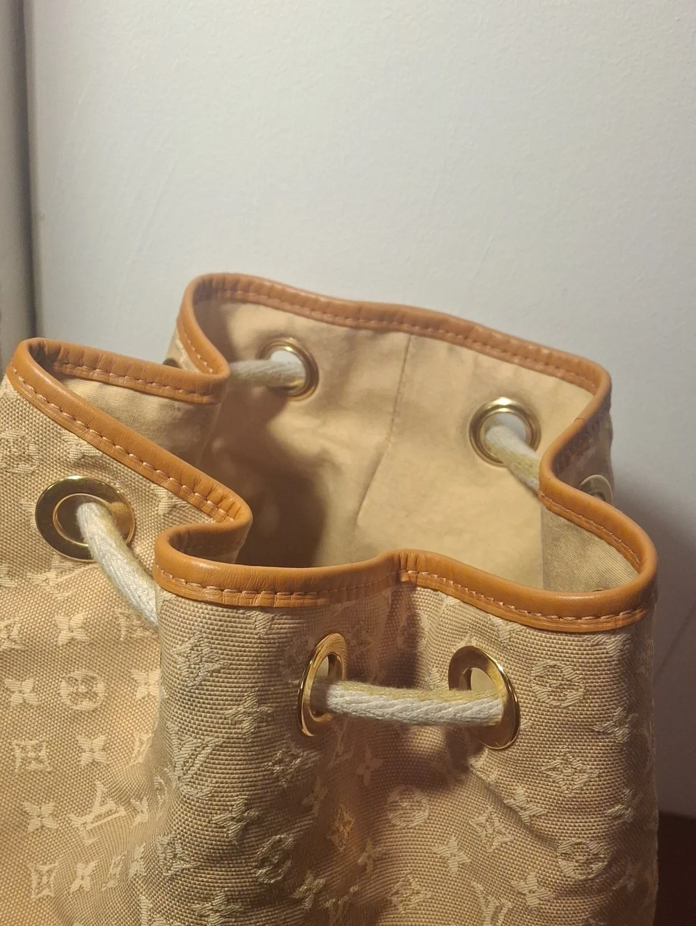 Louis Vuitton Beige Monogram Jacquard Drawstring Bucket Bag